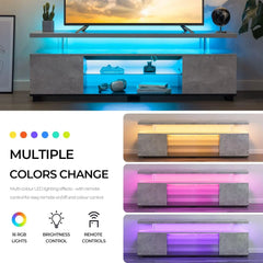 LED TV Stand White TV Stands for Living Room Modern TV Stand with Storage for 65/70/75 inche TVs Entertainment Center for Living