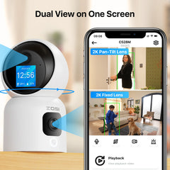 360° Smart Home Security Camera PTZ Auto Tracking Baby Monitor AI Panoramic HD Night Vision Indoor WiFi Surveillance Camera