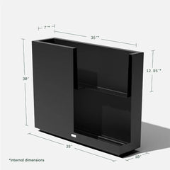 Block Series Span Plastic Planter - Tall Rectangular Planter for Indoor or Outdoor Patio/Porch | Durable All-Weather