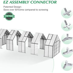 Upgraded Heavy Duty Aluminum Walk-in Greenhouse with Quick Setup Structure, Greenhouses