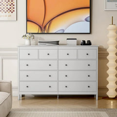 10 Drawer Dresser, 55" Modern White Dressers and Chests of Drawers,Dressers for Bedroom