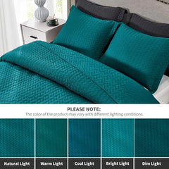 White Quilt Set Queen Size, Lightweight Bedspread Ultrasonic Chevron Pattern Light Coverlet for All Season Comforter Bedding