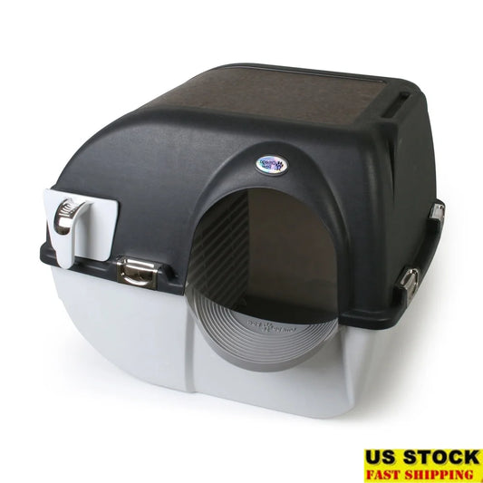 Large Self-Cleaning Litter Box Cats Automatic Waste Disposal Easy Clean Design With Pull-Out Tray Durable Sifting Grill