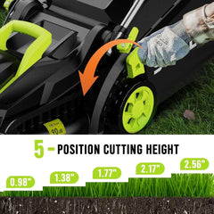 STEELITE Cordless Lawn Mower, 21V 4.0Ah Electric Mower with Brushless Motor, 5-Position Height Adjustment, Lightweight, 8-Gallon