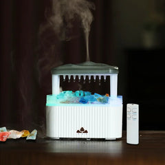 Diffuser Essential Oil Diffuser New Simulated Raindrop Colorful Humidifier Heavy Fog Home Office Atmosphere Light with Colorful