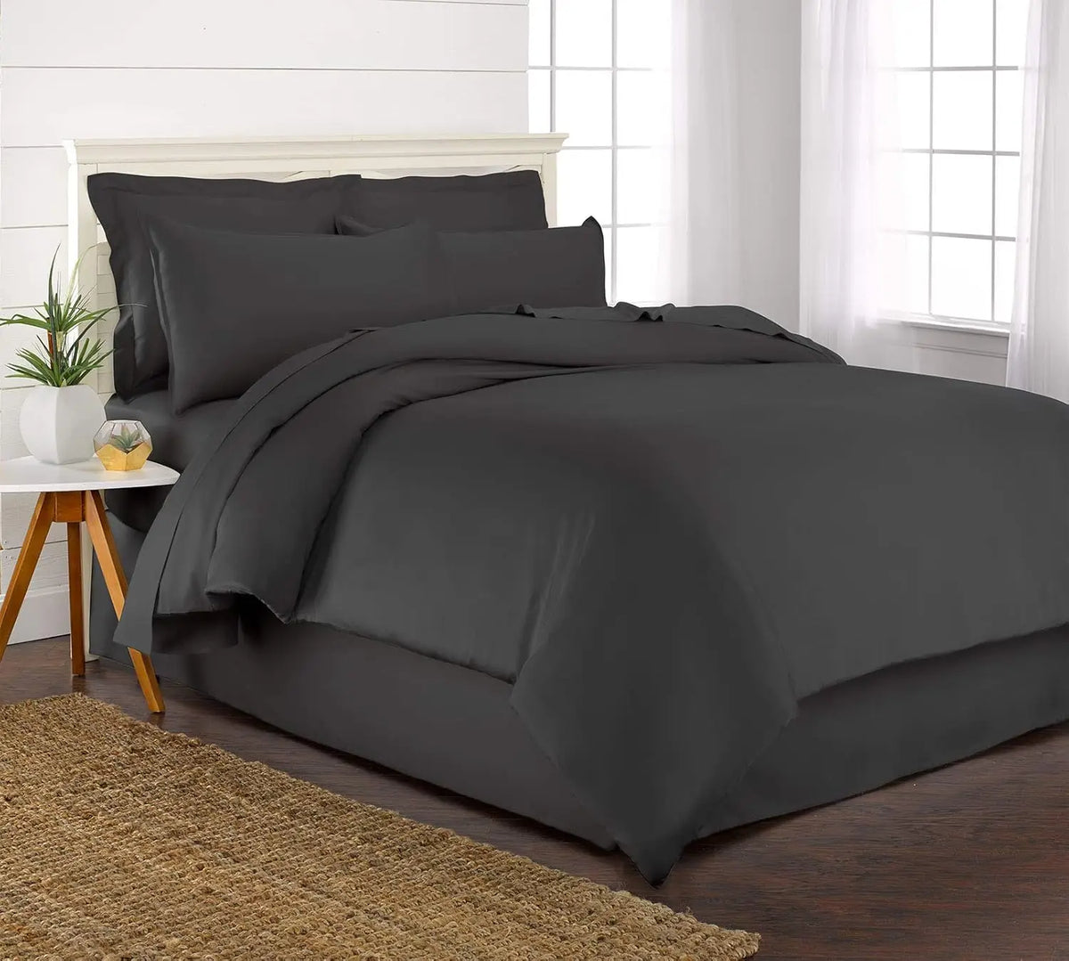 Queen Duvet Cover, 3 Piece Set, Genuine 100% Organic Viscose Derived from Bamboo, Luxuriously Soft and Cooling, 2 Pillowcases