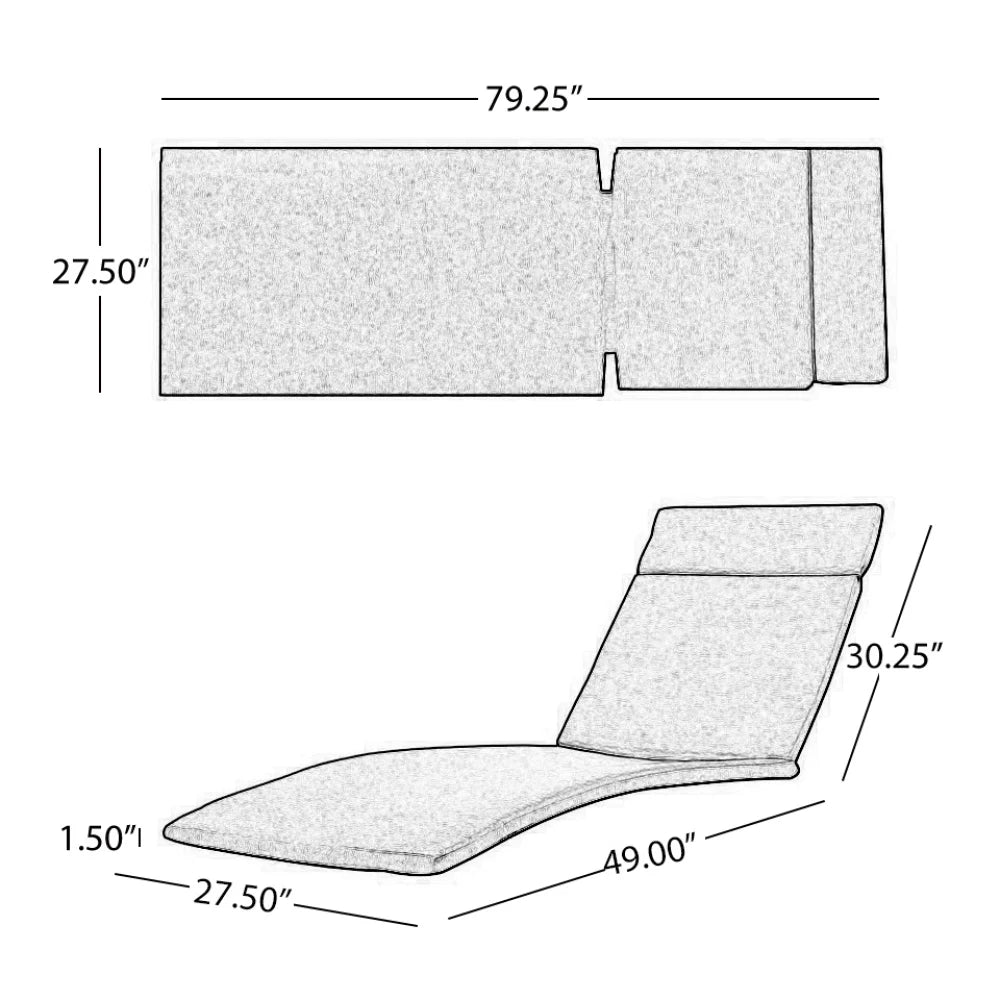 52005.00CUSH-TBGE (1PCS) Salem Outdoor Chaise Lounge Cushion (Without Chaise Lounge)