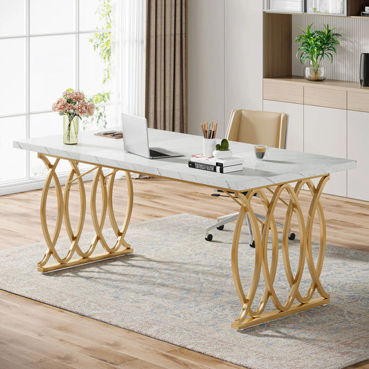 Tribesigns Executive Desk, 63" W Large Computer Desk, Modern Office Desk Conference Table Meeting Room Table, Business Furniture