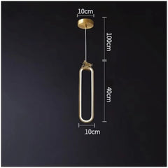 Minimalist Oval Pendant Light, LED Gold Ring Ceiling Light Fixture with Adjustable Height, Hanging Lamp for Dining Room, Kitche