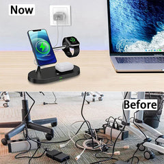 3 in 1 Magnetic Wireless Charger For iPhone 16 15 14 13 12 Fast Charging Station for Apple Watch 10 9 8 7 6 5 4 Airpods 2 3 Pro