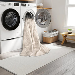 Washable Rugs 8x10, Stain Resistant Rugs for Living Room, Foldable Machine Washable Area Rug (Beige, 8'x10'), Carpet