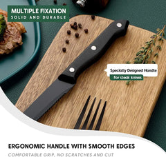48-Piece Matte Black Silverware Set with Steak Knives, Black Flatware Set for 8, Stainless Steel Tableware Cutlery Set