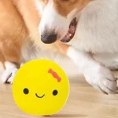 Egg Ball Dog Toy Soft Latex Rubber Animal Interactive Fetch Ball Cute Egg Doll Shape Four-color Squeaky Egg Dog Ball For Small