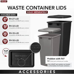 Double Pullout Trash Can for Base Kitchen/Bathroom Cabinets, 27 Qt Wood Top Mount Garbage Bin, 12" x 1.5" Face-Frame