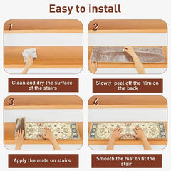 Carpet Stair Treads Non Slip for Wooden Steps, 30inch X 8inch Staircase Step Treads Indoor for Dogs, Reusable Stair Carpet