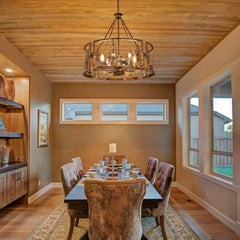 Rustic Chandeliers for Dining Room, 6 Lights Western Light Fixture, Vintage Chandelier for Bedroom, Bear Metal Ceiling Light F