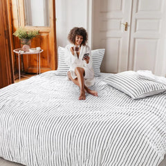 Oversized King Boho Comforter Set 120x120, Black White Tufted Jacquard Geometry Bedding 2 Matching Pillow Cases, Comforters