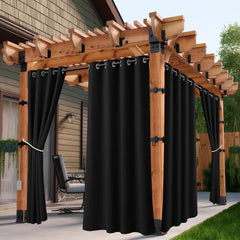 2/4PCS Waterproof Outdoor Curtains, UV Protection, Thermal Insulation, Sun Blocking, Grommet Top for Porch, Pergola, Cabana