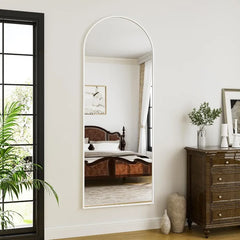 Floor Mirror Arched Full Length Mirrors, 64"x21" Floor Length & Standing Hanging or Leaning & Large Full Body Mirror Wall Mirror