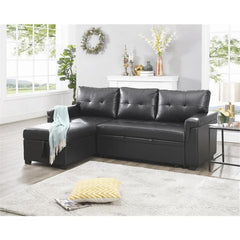 Sleeper Sectional Sofa with Convertible Sofa Bed & Storage Chaise