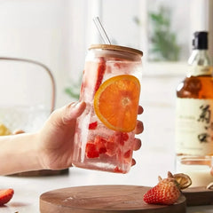 Transparent Bubble Tea Cup with Lid and Straw - 1PCS Juice Glass Beer Can Milk Mocha Cups - Stylish Breakfast Mug Drinkware