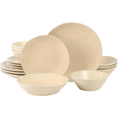 Oprah's Favorite Things - Santorini Mist Double Bowl Terracotta Reactive Glaze Plates and Bowls Dinnerware Set - Amber
