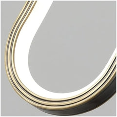 Minimalist Oval Pendant Light, LED Gold Ring Ceiling Light Fixture with Adjustable Height, Hanging Lamp for Dining Room, Kitche