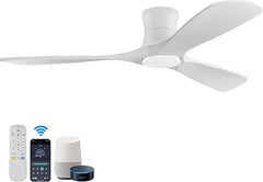 52 "Smart Low Profile ceiling Fans with Lights Remote,Quiet DC Motor,Outdoor Indoor Flush Mount Fan,Control WIFIAle