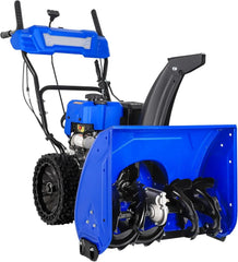 24-Inch Self-Propelled Gas Snowblower, 209cc with Electric Start and LED Headlight, for Driveway Snow Removal.