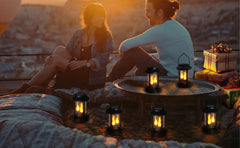 Outdoor Solar Candle Light, Flashing Decorative Lantern, Post Light, Waterproof, 6-Piece