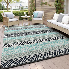 Outdoor Rug Carpet Waterproof-Patio Rug Mat 5x8 Reversible RV Camping Rug Picnic Mat Plastic Straw Outside