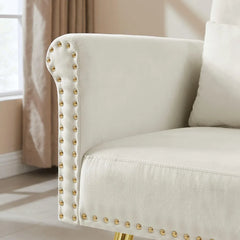 Modern Accent Chairs for Living Room,  Single Sofa Chair Couch, Gold Metal Legs, for Living Room Bedroom Office Leisure