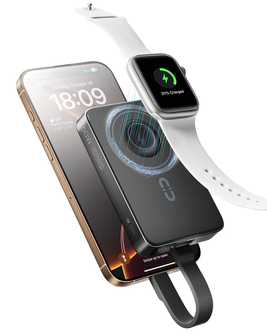 ROMOSS Magnetic Power Bank 10000mAh 30W PD Fast Charging 3-in-1 Wireless Powerbank with Apple Watch Charger for Magsafe iPhone