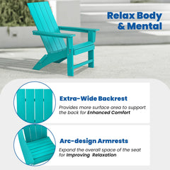 Portable Chairs Table Set of 3, Folding Adirondack Chair Table for All Weathers, Outdoor Fire Pit Chairs for Patio Poolside