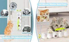 Intelligent Interactive Cat Stick Pro with Replaceable Prey Tail Suitable for Automatic Swing Durability In Multi Cat Households