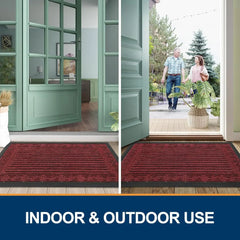 Front Door Mat Outdoor Entrance, Heavy Duty Sturdy Rubber Doormat, Stain and Fade Resistant, Easy To Clean, Low Profile
