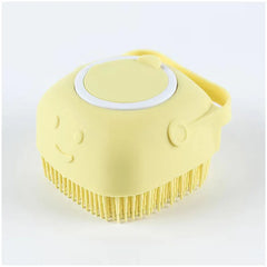 Pet Bath Brush with Soap and Shampoo Dispenser Soft Silicone Bristles Bath Brush Suitable for All Dogs Cats Shower