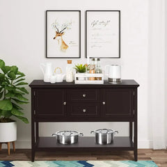 Buffet Sideboard, Wood Storage Cabinet, Console Table with Storage Shelf,2 Drawers and Cabinets, Living Room Kitchen Dining Room