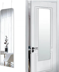 Door Hanging Full Length Mirror, Floor or Wall Mounted Metal Frame Arch Dressing Mirrors for Bedroom Bathroom Living Room