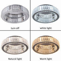 Modern Big Crystal Ceiling Lamp LED Light Circle Chandelier Lustre Indoor Bedroom RC Dimmable Fixtures Living Room Hotel Decor