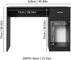 Compact Computer Desk Study Table for Small Spaces Home Office  Student Laptop PC Writing Desks with Storage and Drawer
