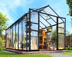 Polycarbonate Greenhouse, Aluminum Greenhouses with 2 Swing Doors, Greenhouses for Outdoors for Garden Backyard,Greenhouse
