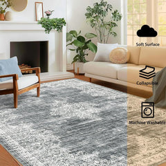 8x10 Area Rug,Rugs for Living Room,Washable Rug for Bedroom,Foldable Thin Rug,Rugs for Bathroom Entryway,Indoor Floor Rug