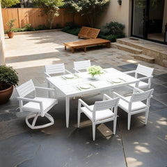 7 Piece Patio Dining Table Set, All-Weather Outdoor Furniture Set with Dining Table and Chairs for Garden, Backyard