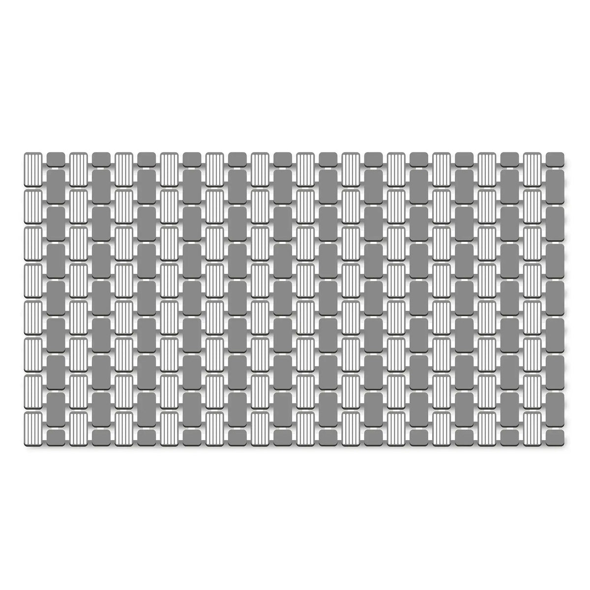 28.34" x 15.35 ", PP+TPE, Non-Slip Tile Bath Mat for Shower with Strong Suction Cups, Grey