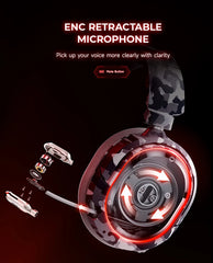 Picun G2PRO Wireless Gaming Headset Bluetooth 2.4G Headphones 7.1 Surround 5ms Low Latency ENC Mic for PC PS4 PS5 Phone Switch