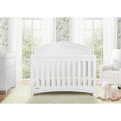 4-in-1 Convertible Baby Crib Greenguard Gold Certified Adjustable Height Safe Toddler Bed Daybed Sofa Full Size Bed