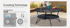 7 Pcs Patio Dining Sets, Outdoor Table Chair Set for 6 with Swivel Chairs and Steel Round Table, Outdoor Dining Furniture