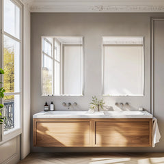 Wisfor Frameless Bathroom Mirror for Over Sink, Beveled Wall Mirror, Rectangle Vanity Mirror, Modern Style