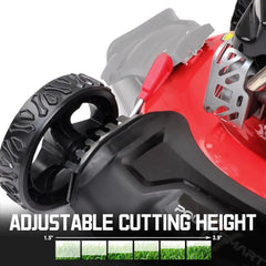 Gas Lawn Mower 21-inch, 144cc OHV Engine 3-in-1 Rear Bag, Mulch and Side Discharge, 6-Position Height Adjustment